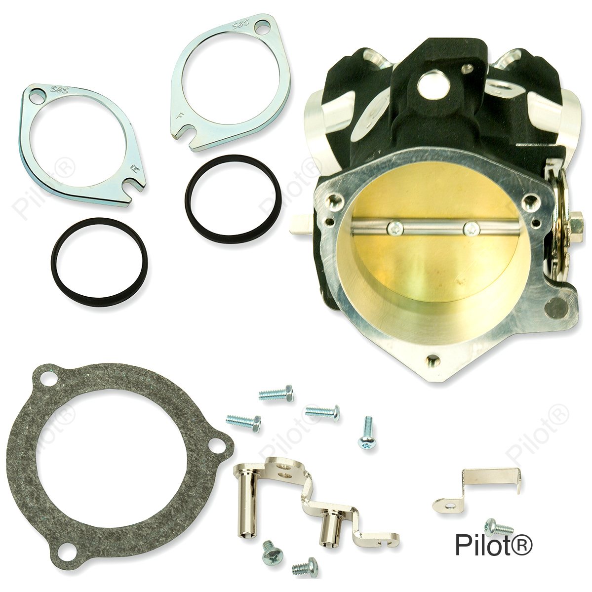 Throttle Hog Cable Operated Throttle Body Kit - Black - 66 mm - 124" Engine