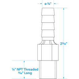 Seachoice Anti-Siphon Valve, 1/4 in. NPT, 3/8 in. Hose, Aluminum, Meets USCG Regulations thumbnail-2