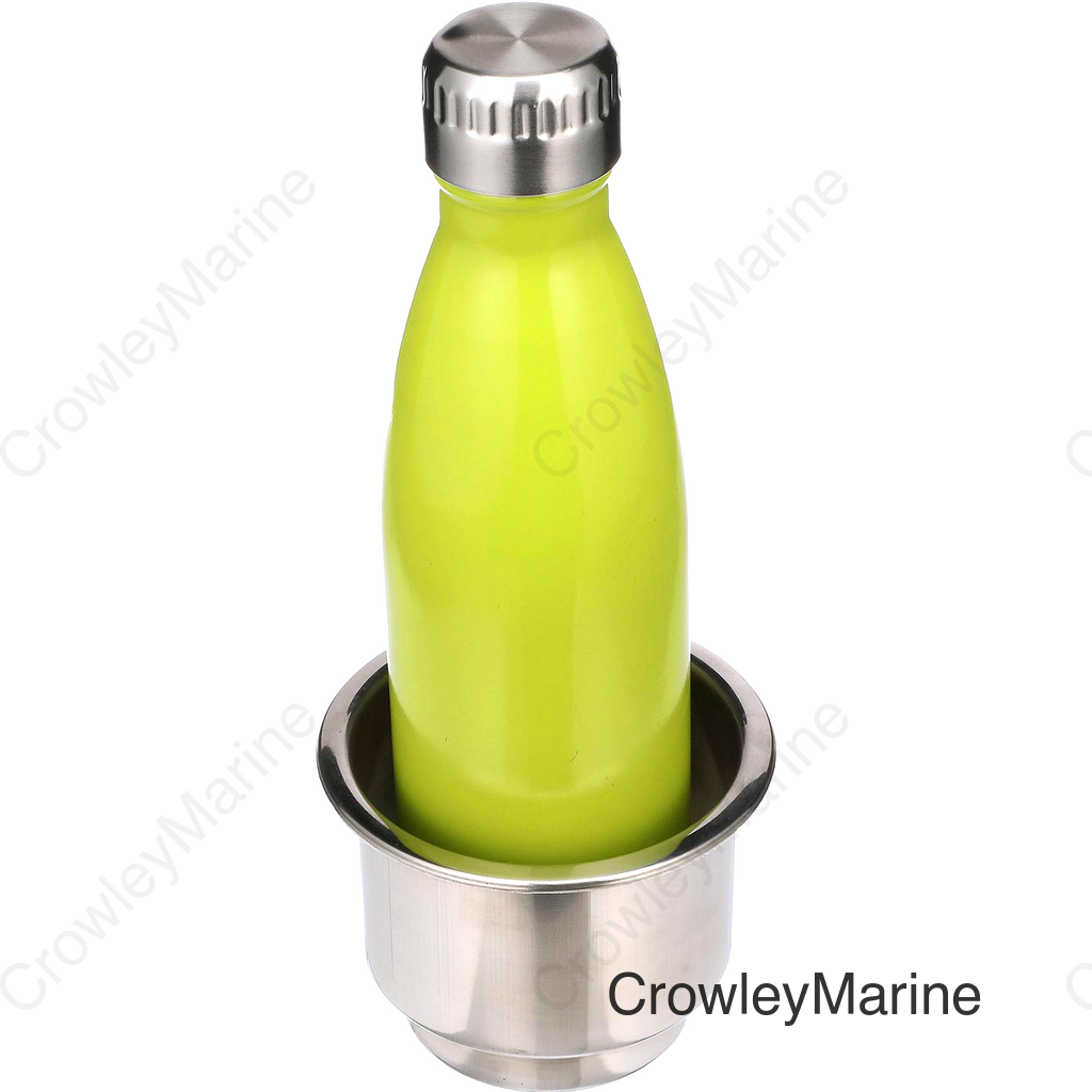 Seachoice Boat Drink Holder, Recessed, Blue LED, Stainless Steel