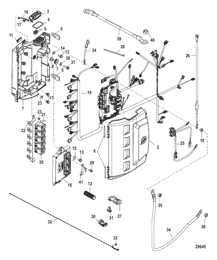 Serial Range Outboard 200 PRO VERADO (4-STROKE)(6 CYL.) - 2B034840 THRU 2B144122 - Electrical Box Components