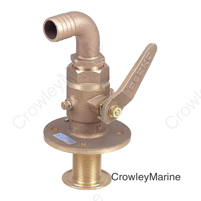1-1/4" Bronze Seacock w/90° Tail Piece