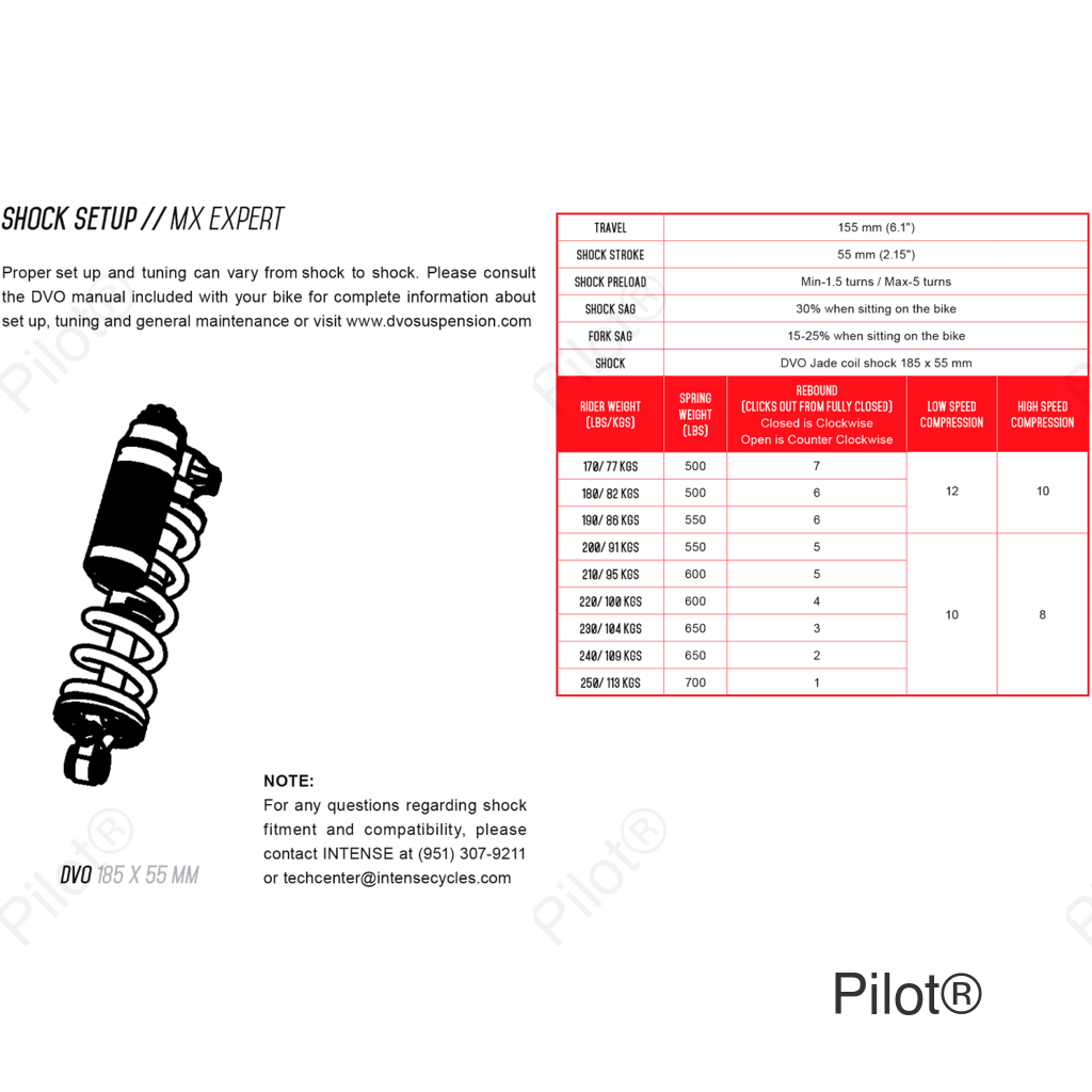 DVO Shock Spring - 600 lbs