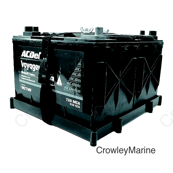 T-H Marine Dual Battery Holder Tray With Plastic Buckle For Two Series 27 Deep Cycle Batteries