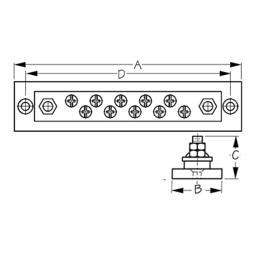 SeaDog 426671 Brass & Molded Bakelite 10 Gang Terminal 5-3/4" Buss Bar | #10 Fastener thumbnail-0
