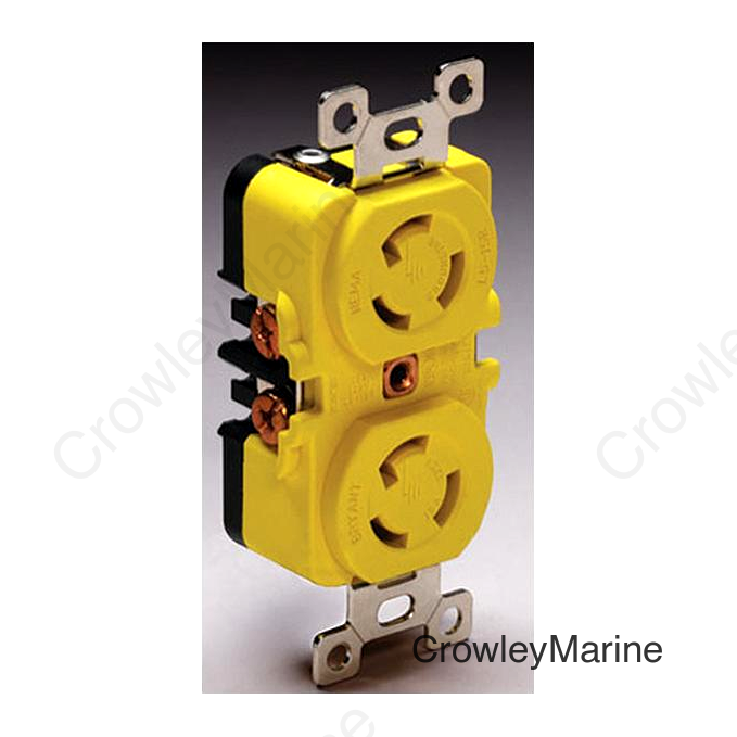 Marinco 4700CR 15A/125V Duplex Locking Receptacle