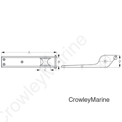 Stainless Steel BOW ROLLER - LONG (328050L)