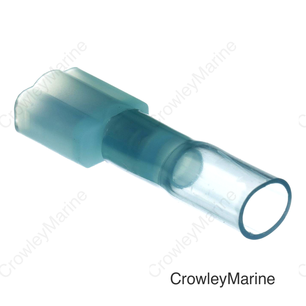 Seachoice Heat Shrink Insulated Disconnect, Marine Grade Heat-Shrinkable Male Disconnect Terminals, Blue, Pack of 25, 16-14 Wire Range