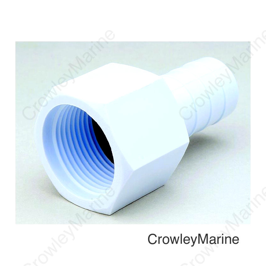 Attwood Acetal Connector 3/4"-14 NPSM To 3/4" I.D. Hose Fitting, White