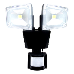 Dual COB Black Outdoor Solar Motion Activated Security Flood Light with Integrated LED (22060)