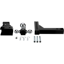 Seachoice Adjustable Trailer Hitch Drop, Tri Ball Mount Solid, 2 in. Shank, Black Finish thumbnail-0