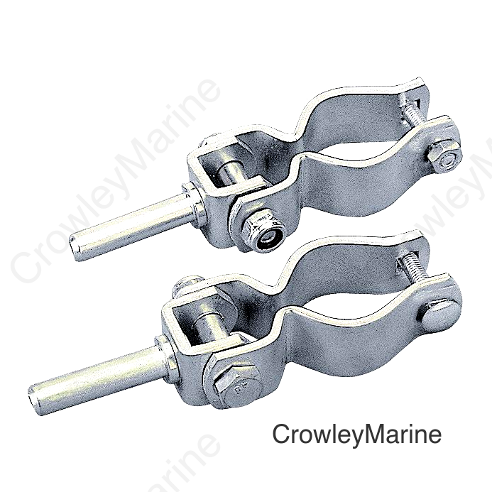 Heavy Duty Zinc Plated Steel Clamp-On Oar Lock, Pair, 1/2" Shaft