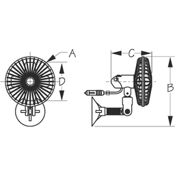 12V SUCTION CUP MOUNT FAN (450120-1) thumbnail-0