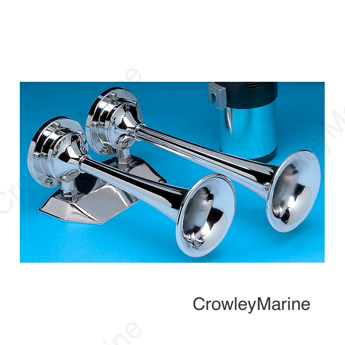 Marinco Dual Trumpet Mini Air Horn Chrome Plated