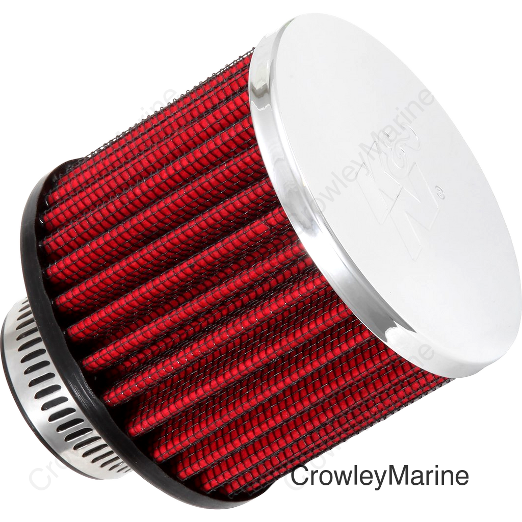 CRANKCASE VENT AIR FILTER DIRECT MOUNT CHROME TOP