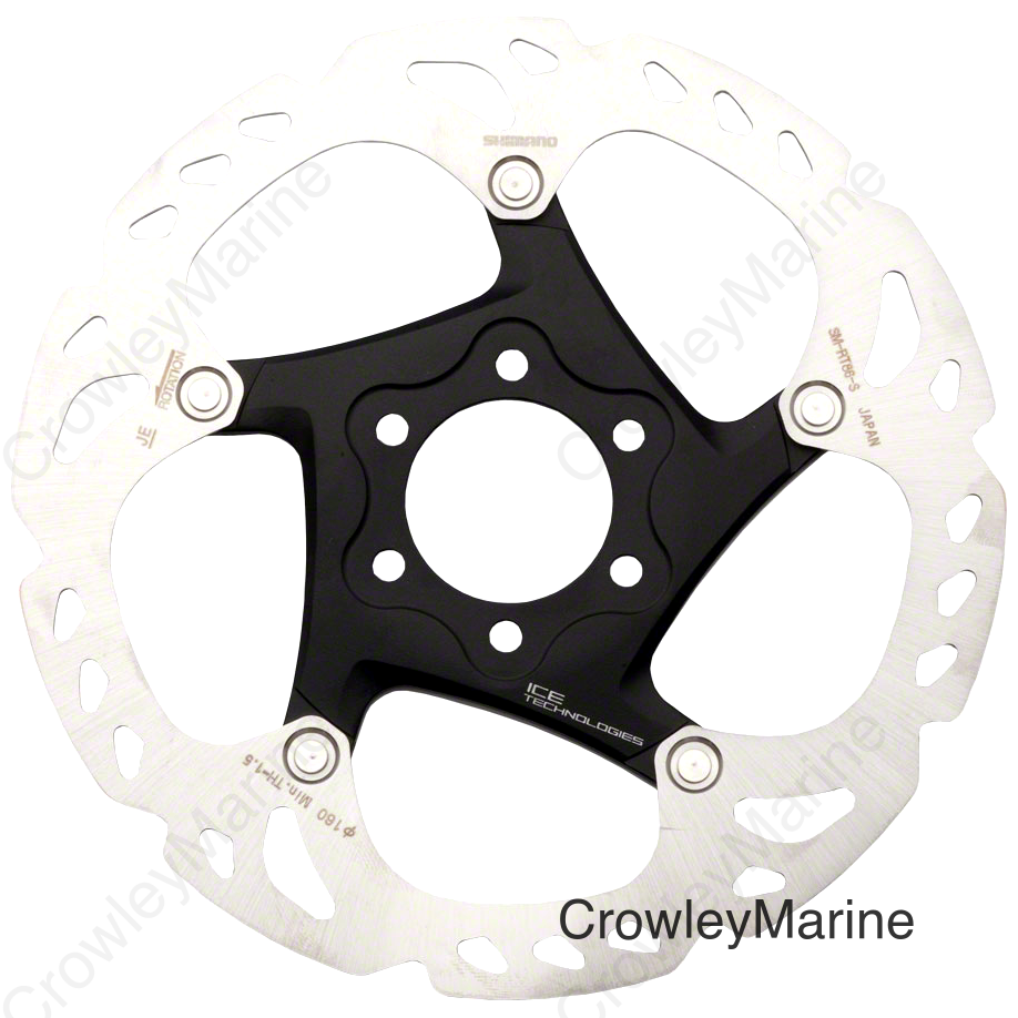 Shimano Deore XT SM-RT86-S2 Disc Brake Rotor - 160mm 6-Bolt Silver/Black