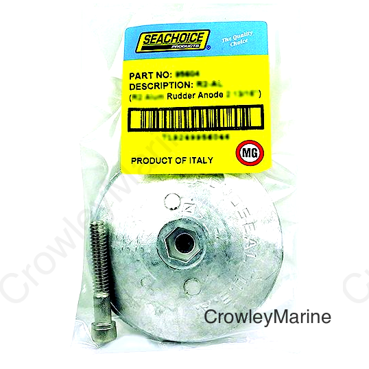 Seachoice 95608 Rudder & Trim Tab Anode w/Allen Screw, Magnesium, Model R4, Size 3-3/4" dia. x 1/2"