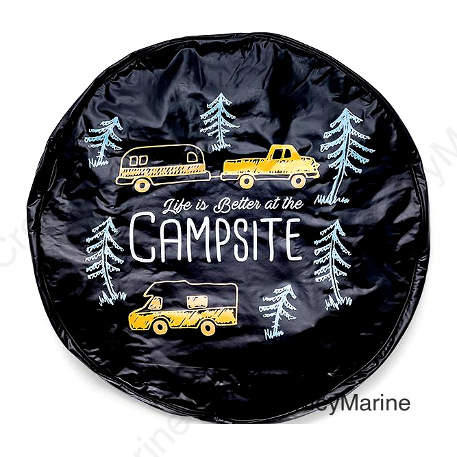 Camco 53292 Spare Tire Cover, 27", Black / Trees