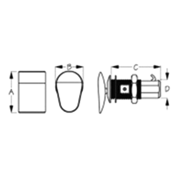 Seadog 225420-1 Push Button Cabinet Latch, Rectangular thumbnail-1