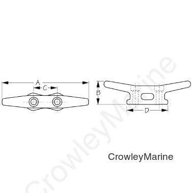 CLEAT OPEN BASE GALV 5" PAIR