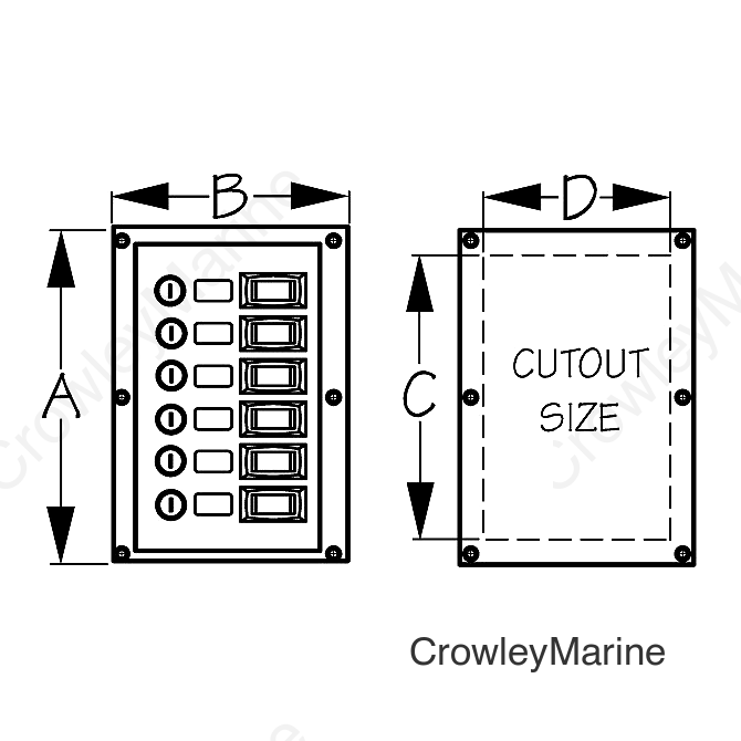 Sea-Dog 4241101 6-Gang Vertical Rocker Switch Fuse Panel
