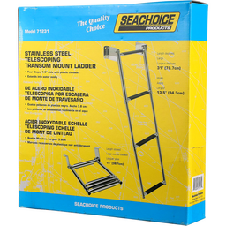 Seachoice Telescoping Transom Mount Ladder, Stainless Steel, 4 Steps, 300 Lb. Capacity thumbnail-3