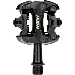 MSW Flash II Pedals - Dual Sided Clipless Aluminum 9/16 Black