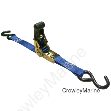 Ratchet Strap, 1" x 15', 400lbs. WLL, S-Hk, Blue, SoftGrp,4-Pk (397720)