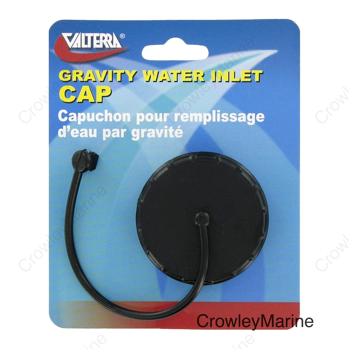 CAP GRV WTR FILL BLK CARDED