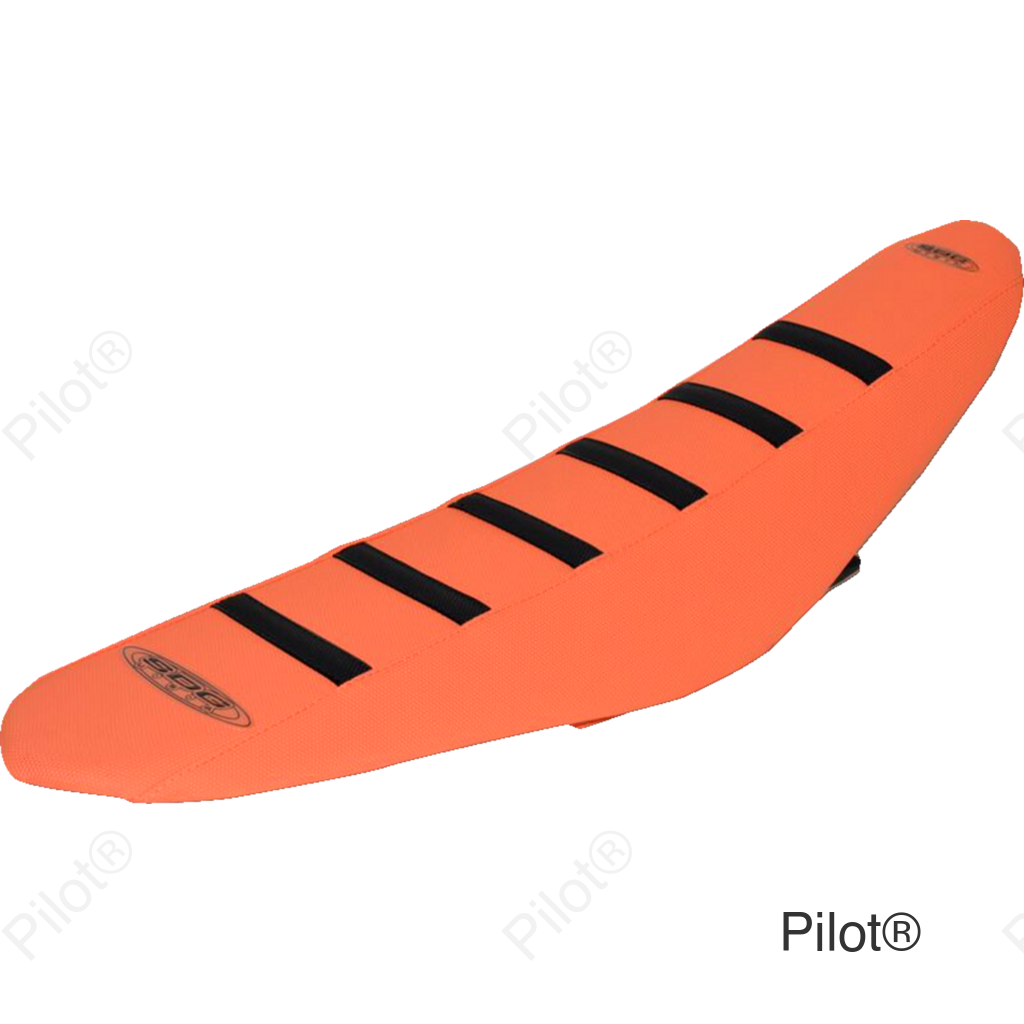 6-Ribbed Seat Cover - Black Ribs/Orange Top/Orange Sides