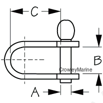 Stainless Steel KEY PIN Shackle 1/2X1 (3/16) (140206)