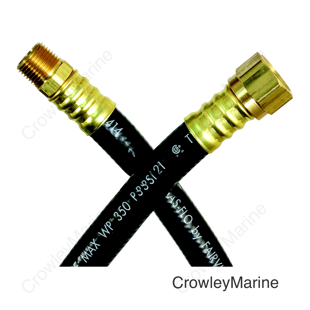 JR Products RV Thermoplastic LP Supply Hose with 1/2" Female SAE & 3/8" Male Pipe Ends
