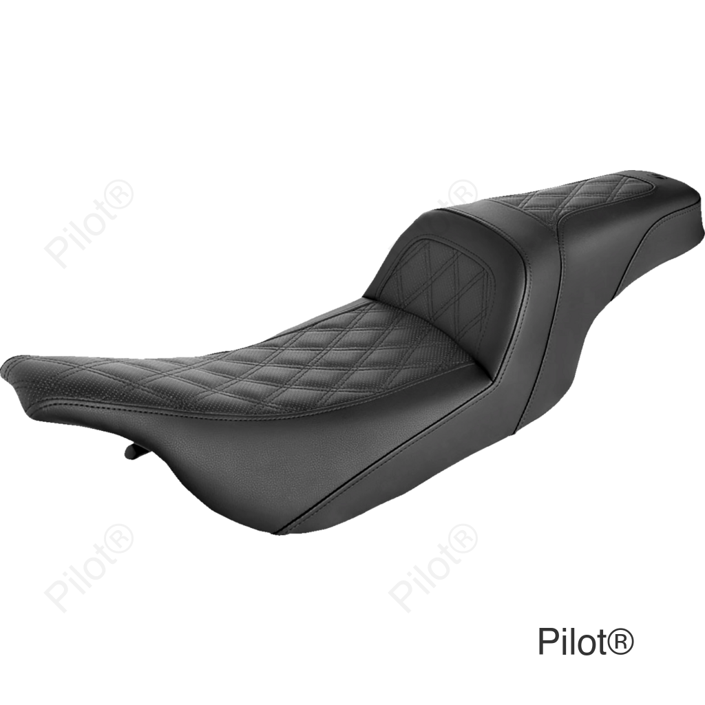 Slim Seat - Black - Lattice Stitch - '99-'07 FLHT/FLTR