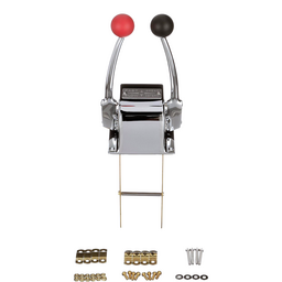 Seachoice Twin Lever Control, Chrome-Plated Brass, Red and Black Knobs, 8-5/16 In. Tall thumbnail-5