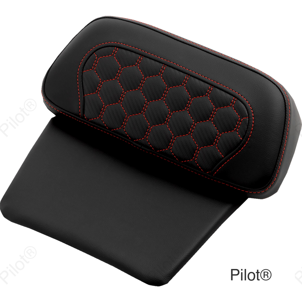Chopped Tour Pak Pad - Honeycomb - Red Stitching - FLH/FLT '14-'24