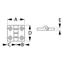 BUTT HINGE NYLON BK 1-1/2" (2PK) thumbnail-1