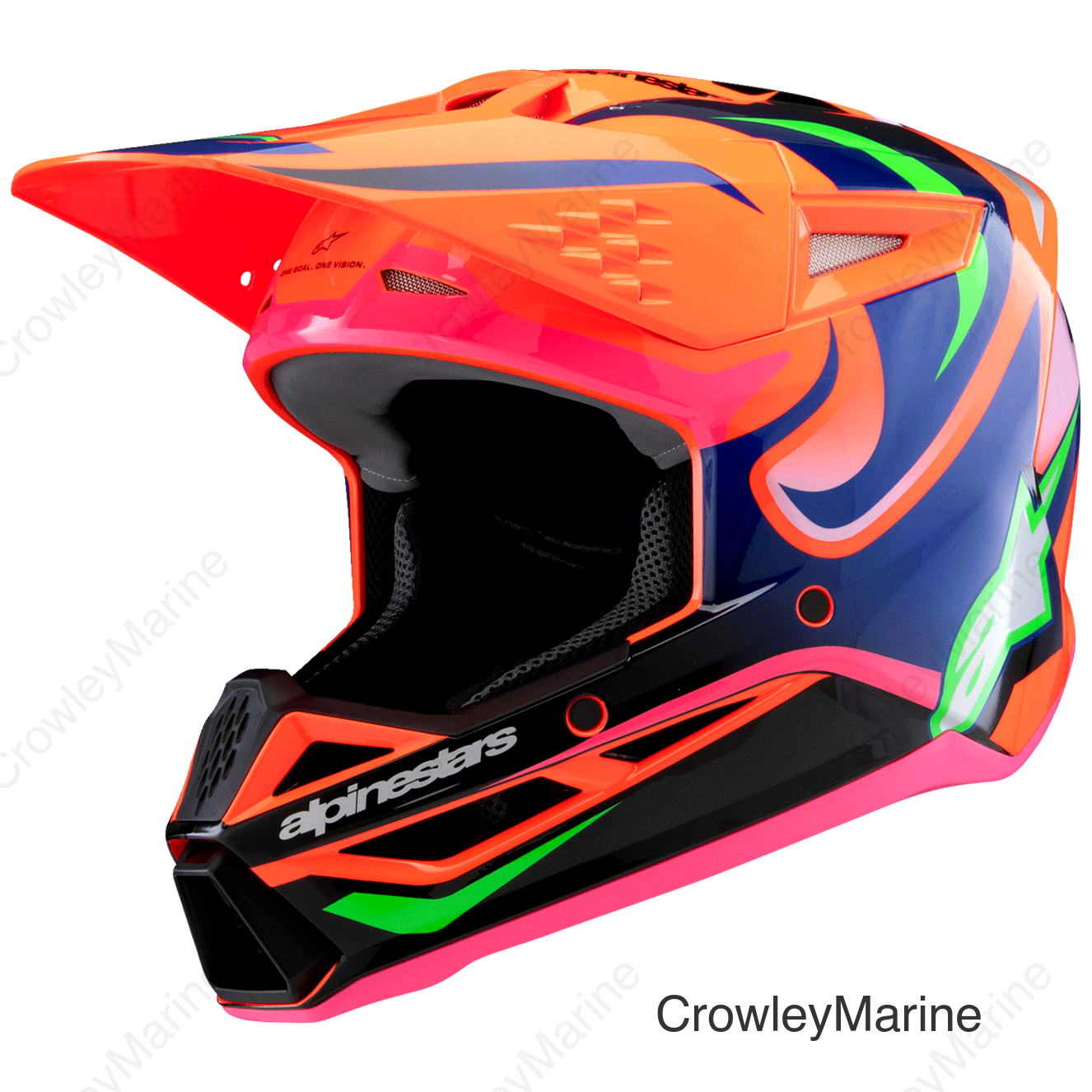 Youth SM3 Helmet - Deegan - Gloss Orange Fluo/Purple/Pink Fluo - Small