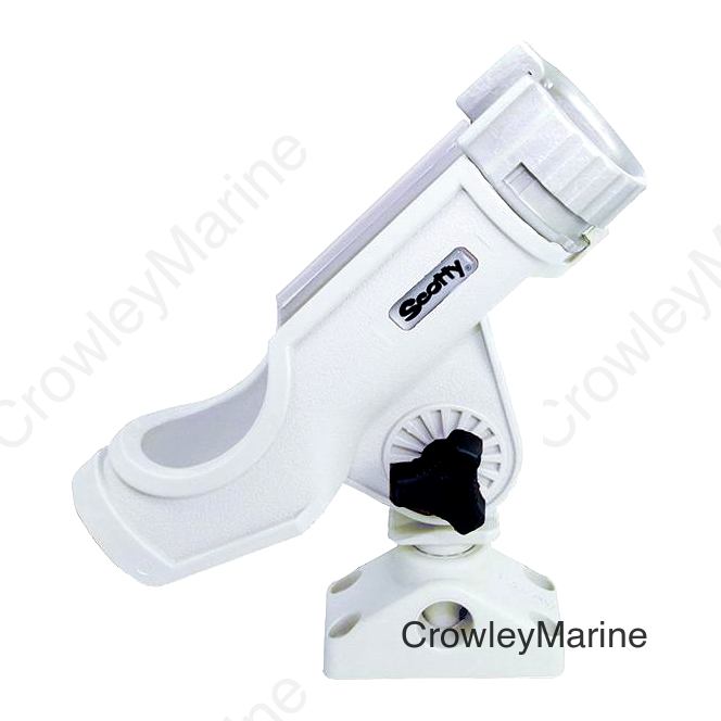 Scotty 230WH Powerlock Rod Holder w/#241 Side/Deck Mount, White