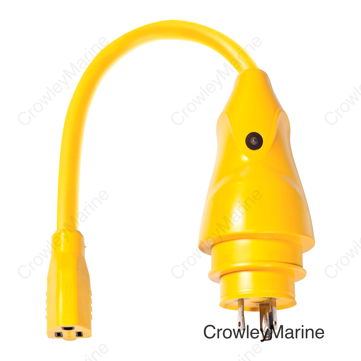Marinco P30-15 EEL Pigtail Adapter Dock Side Male 30A 125V Locking to Boat Side Female 15A 125V Straight Blade