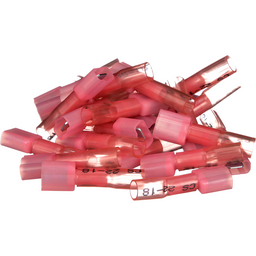 Seachoice Heat Shrink Insulated Disconnect, Marine Grade Heat-Shrinkable Male Disconnect Terminals, Red, Pack of 25, 22-18 Wire Range thumbnail-0