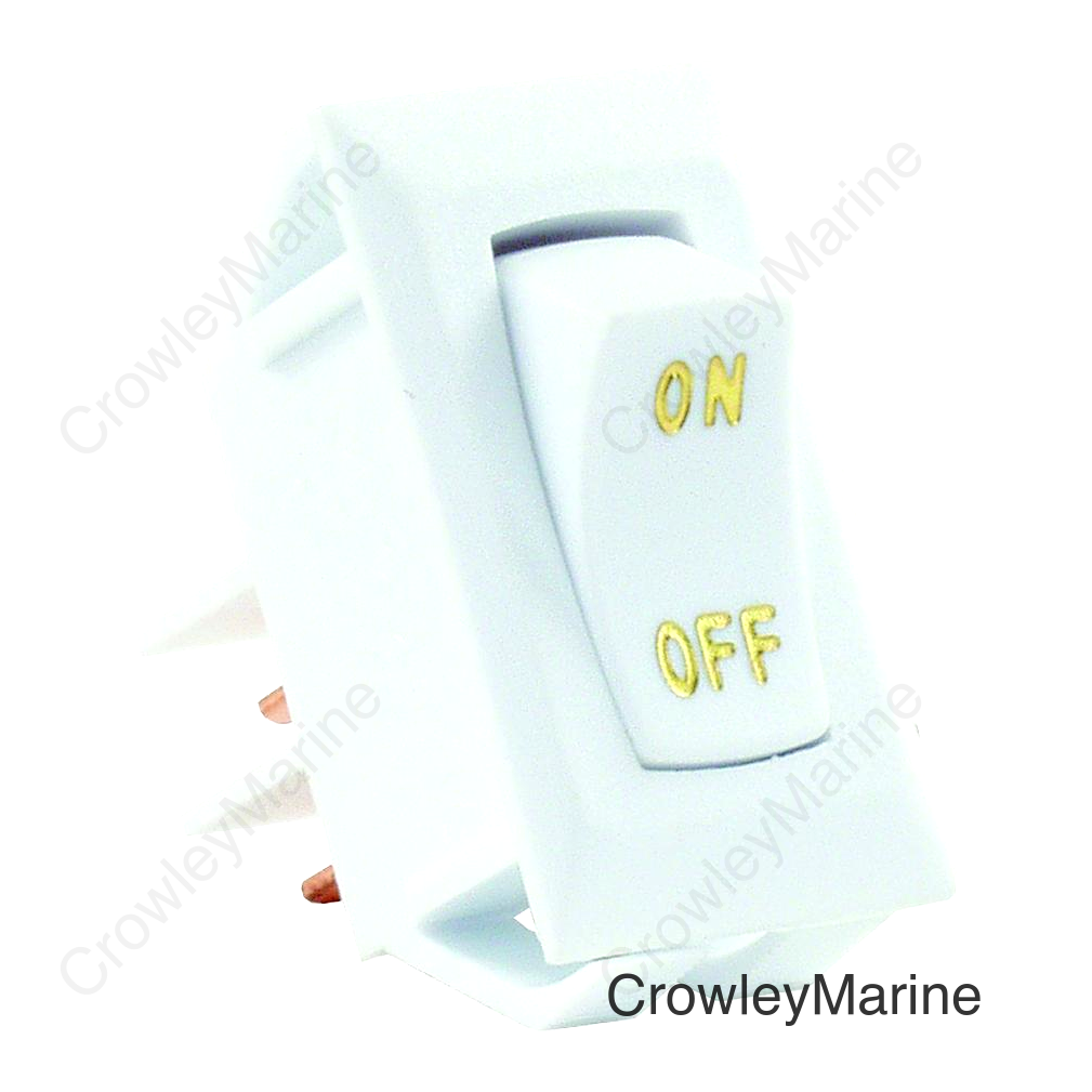 JR Products Labeled 12V On/Off Switch, White