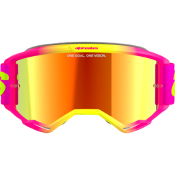 Vision 5 Goggle - Wordmark - Pink/Yellow Fluo - Red Mirror thumbnail-1