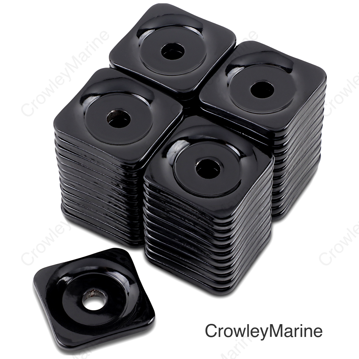 Support Plates - Black - Square - 48 Pack