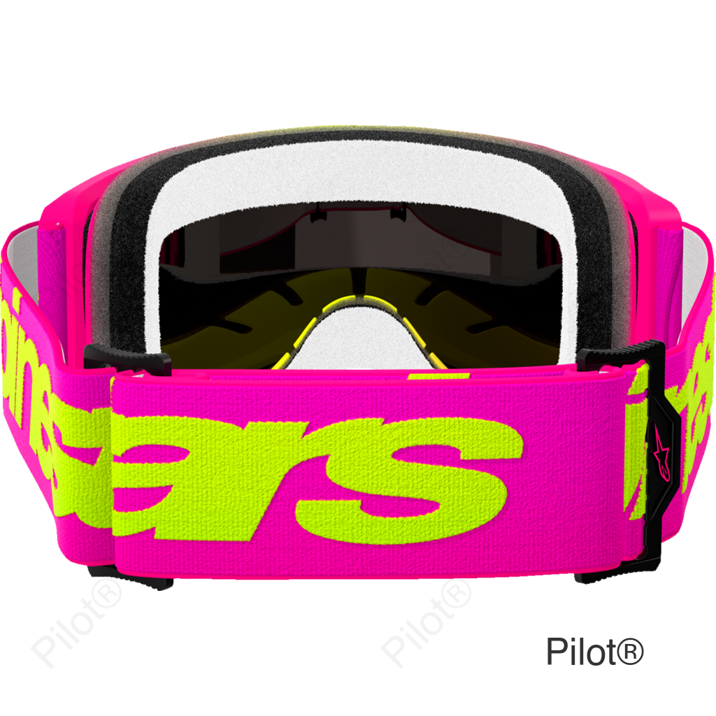 Vision 5 Goggle - Wordmark - Pink/Yellow Fluo - Red Mirror