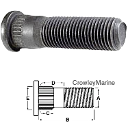 Drive In Stud, 1/2" Diameter, 1.95" Long, Zinc (Dexter) (144755)