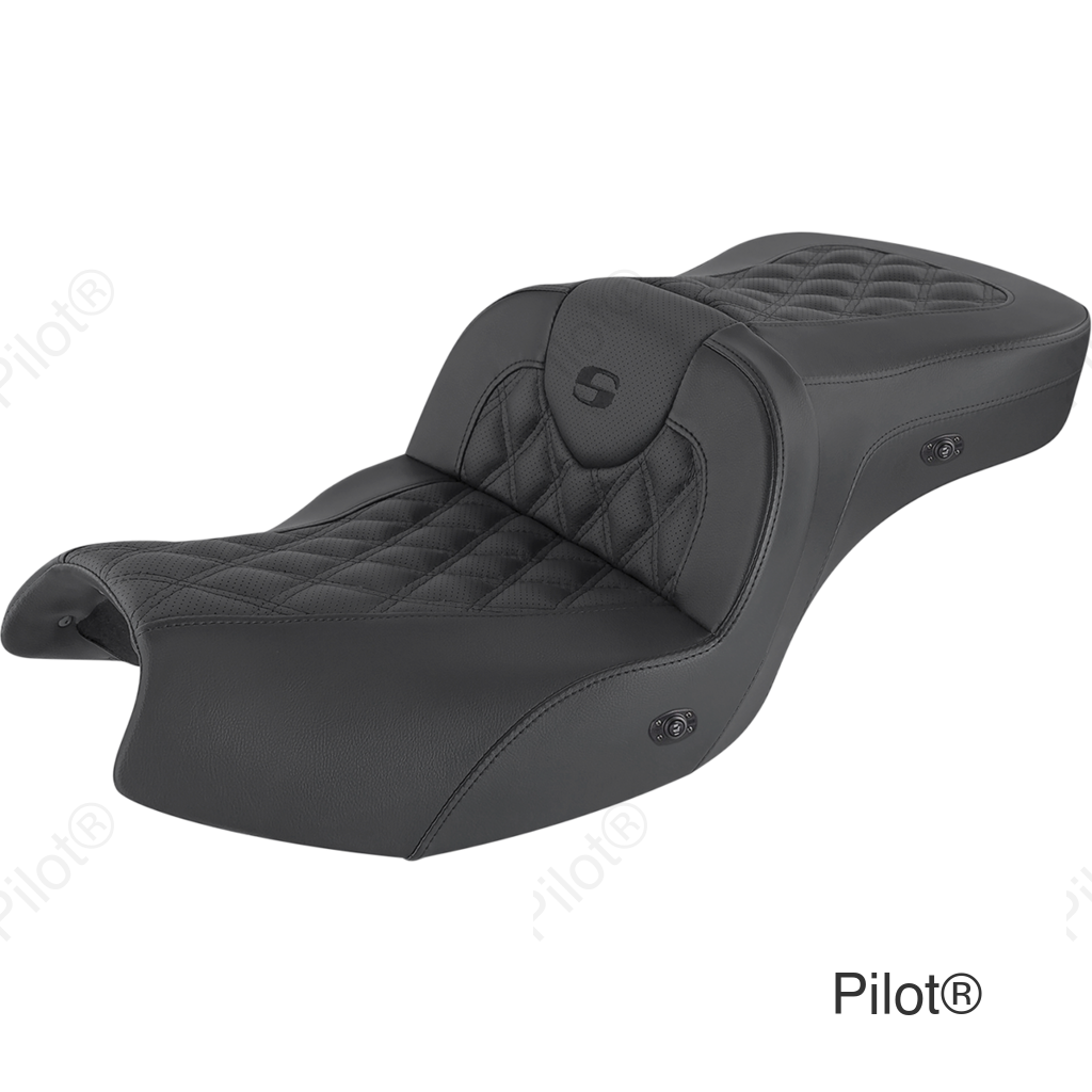 Roadsofa™ Seat - Without Backrest - Full Lattice Stitch - Black - Heated - GL