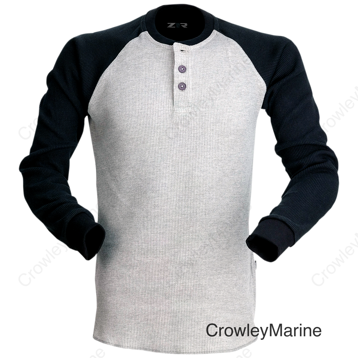 SHIRT LS WAFFLE GREY 5X