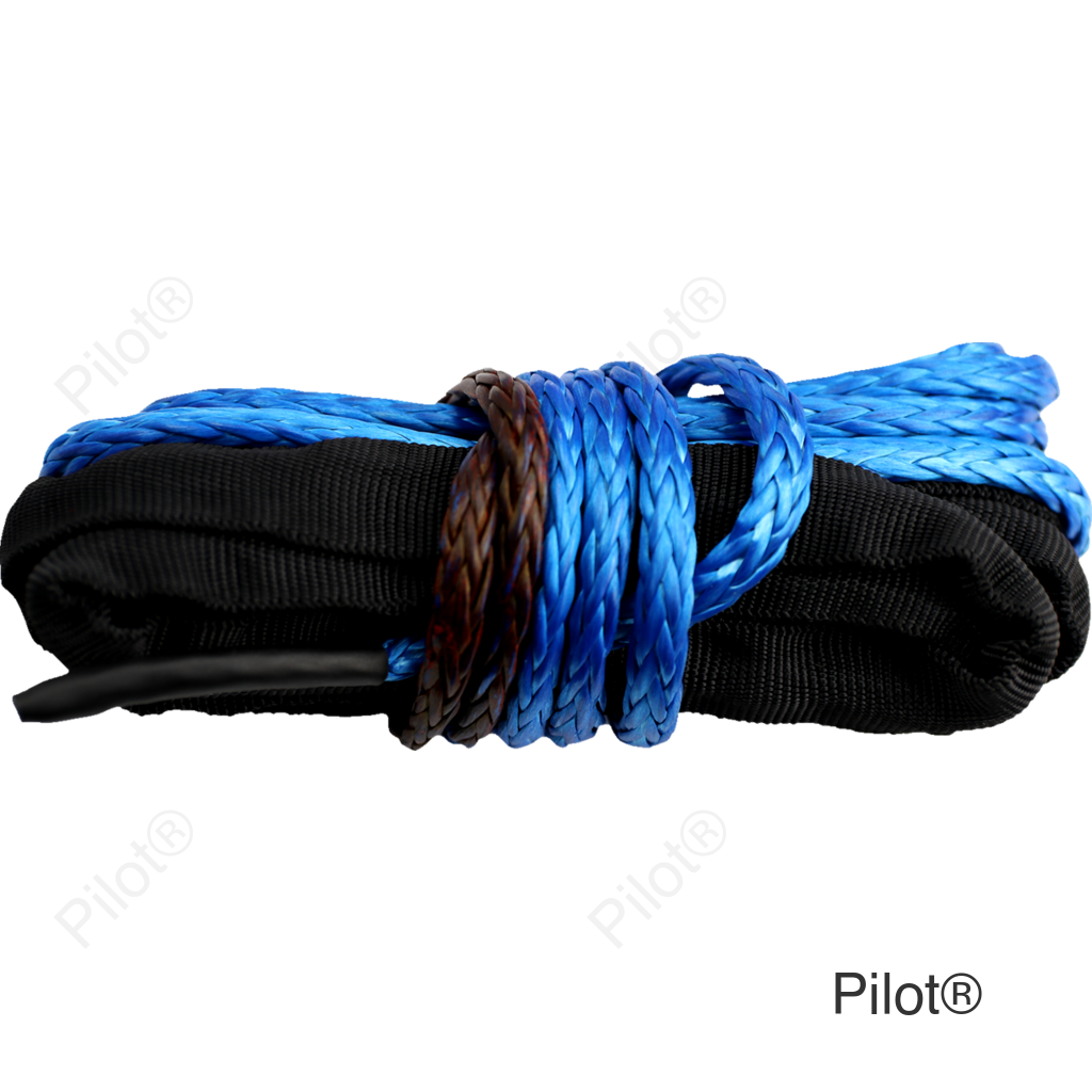 Winch Rope - Synthetic - Blue - 3/16" X 12'