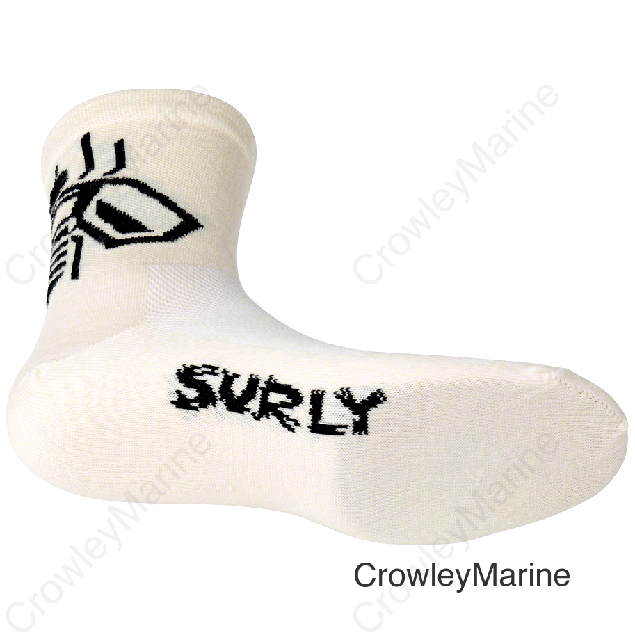 Surly Wingnut Wool Sock - 5 Natural/Black Medium