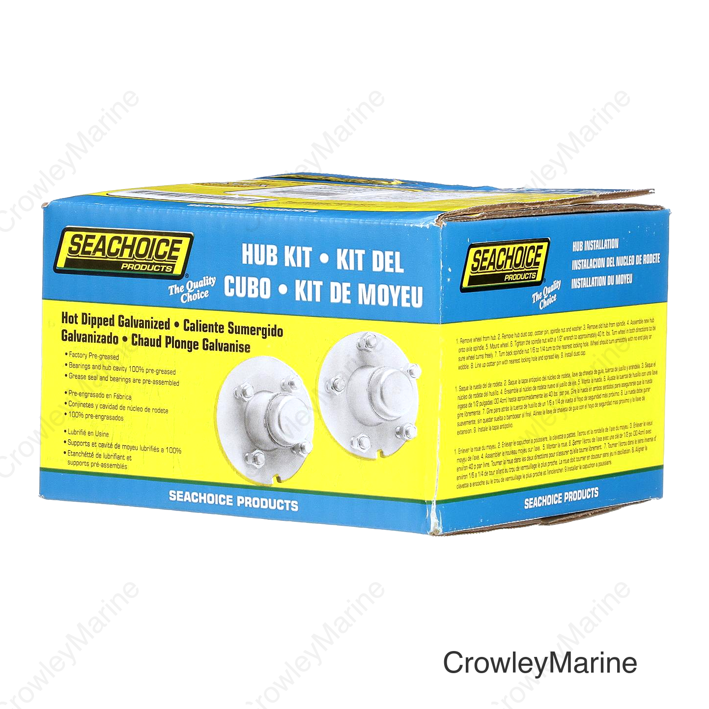 Seachoice Trailer Wheel Hub, 1 in. Axle, 5 Lug, Galvanized, Pregreased