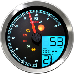 Multi-Function Speedometer/Tachometer - HD-04 - Chrome thumbnail-3